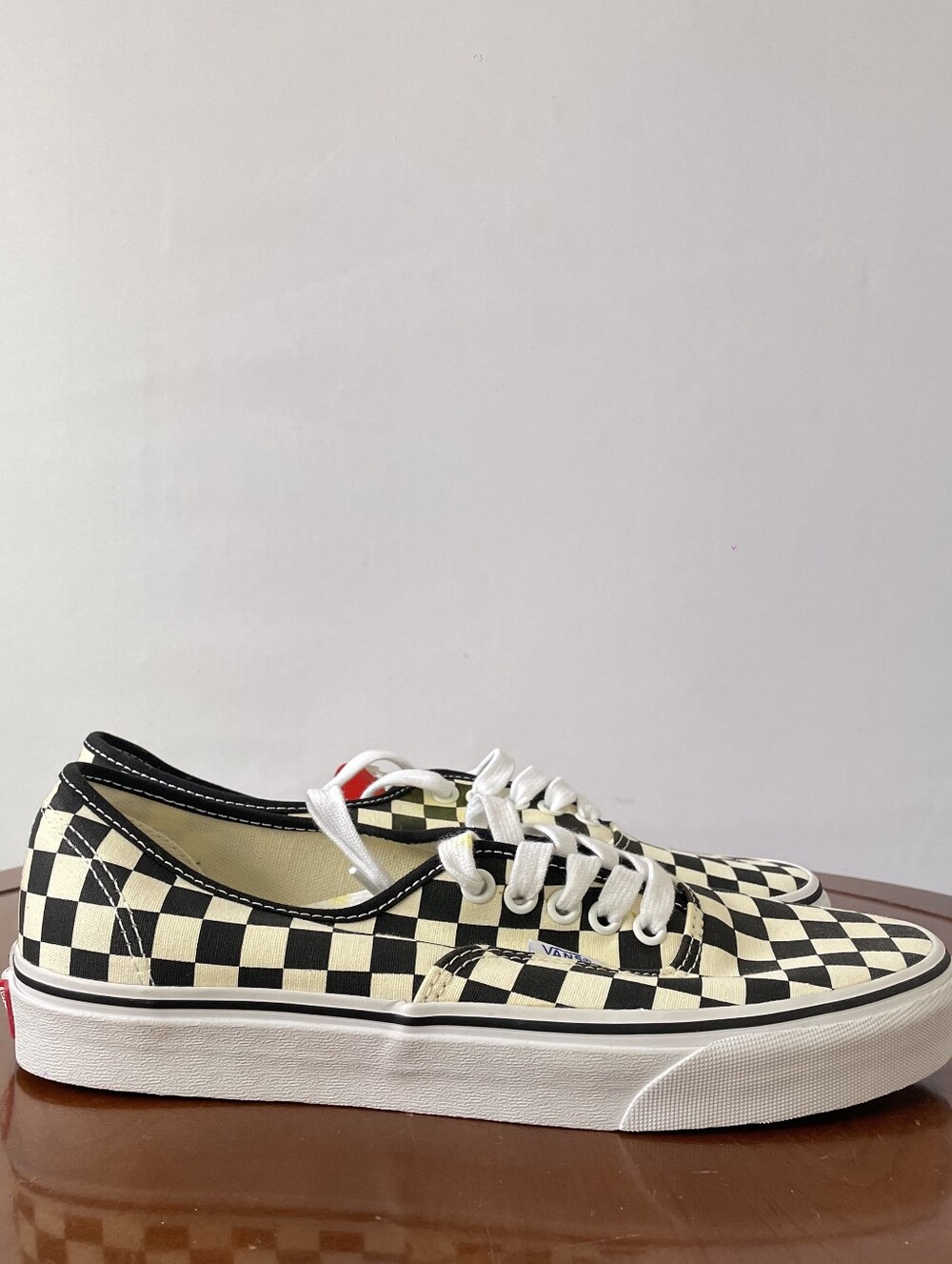 Vans Checkerboard Authentic Black & Cream Sneakers | US 9